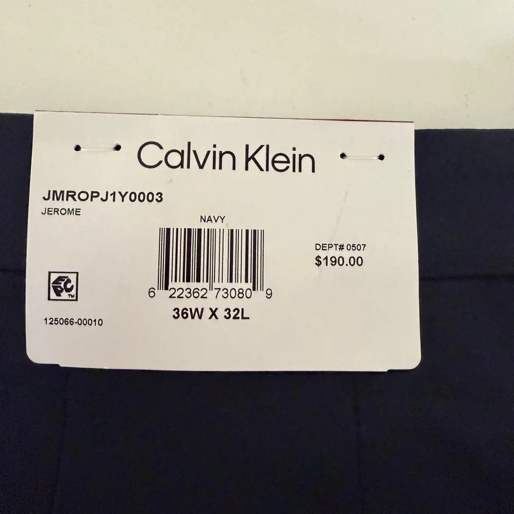 Calvin Klein Navy Slim Fit Men’s Dress Pants Jerome 36W x 32L NEW NWT MSRP: $190